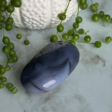 Blue Flower Agate Palm Stone Crystal Specimen