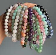 A-Z Choose Your Own 8mm Faceted Beaded Stretch Stone Bracelet – Wholehearted Crystal Creations