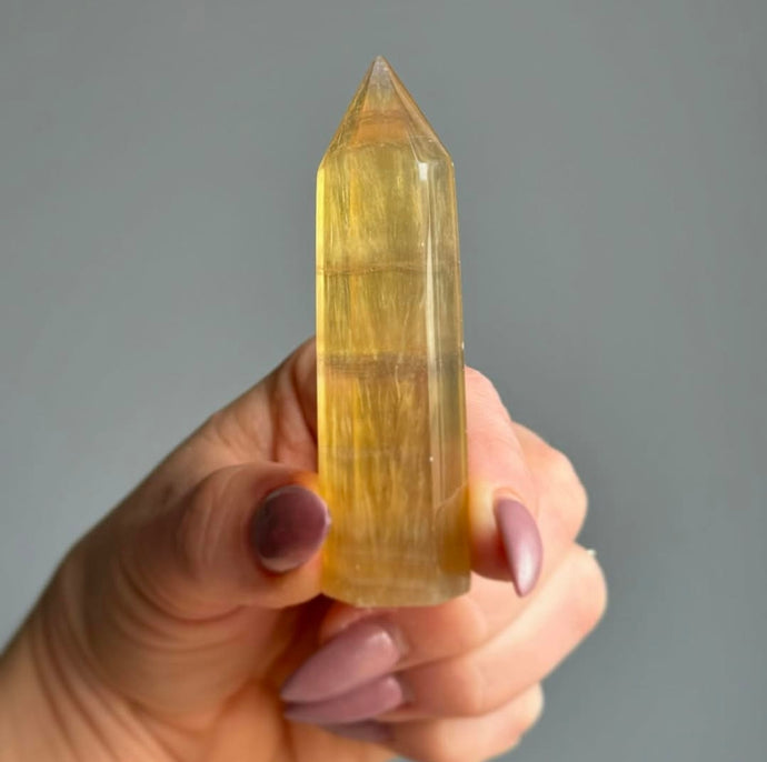 Yellow Fluorite Tower Crystal Specimen