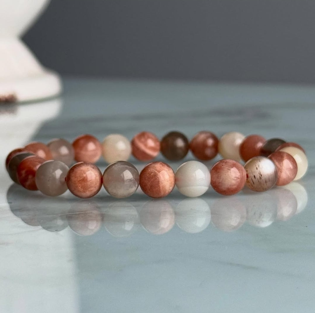 Mixed Moonstone Stretch Bracelet