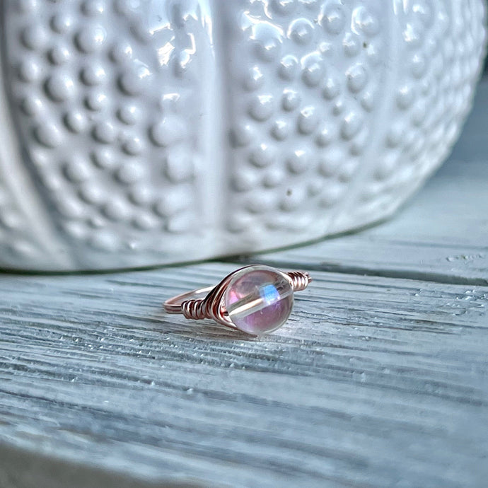 Angel Aura Quartz Wire Wrapped Ring – Wholehearted Crystal Creations