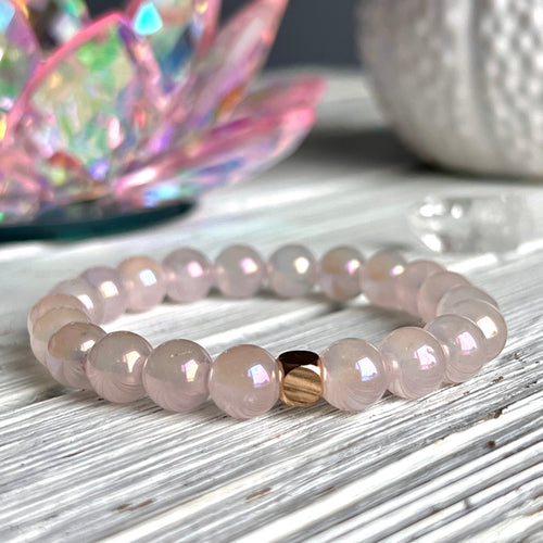 Angel Aura Rose Quartz Stretch Bracelet – Wholehearted Crystal Creations