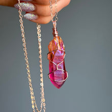 Aura Quartz Wire Wrapped Necklace – Wholehearted Crystal Creations
