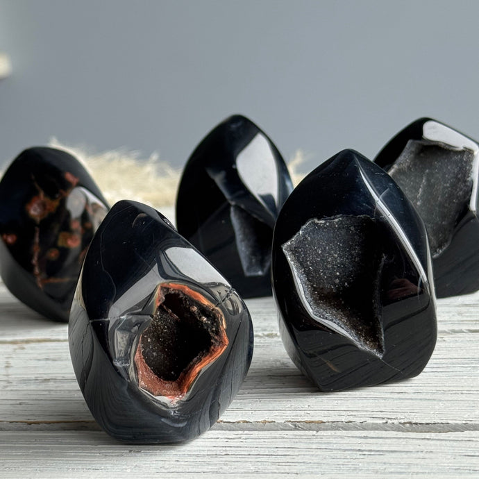 Black Agate Druzy Crystal Freeform Specimen – Wholehearted Crystal Creations