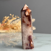 Blue Flower Agate with Quartz Tower Crystal Specimen – Wholehearted Crystal Creations