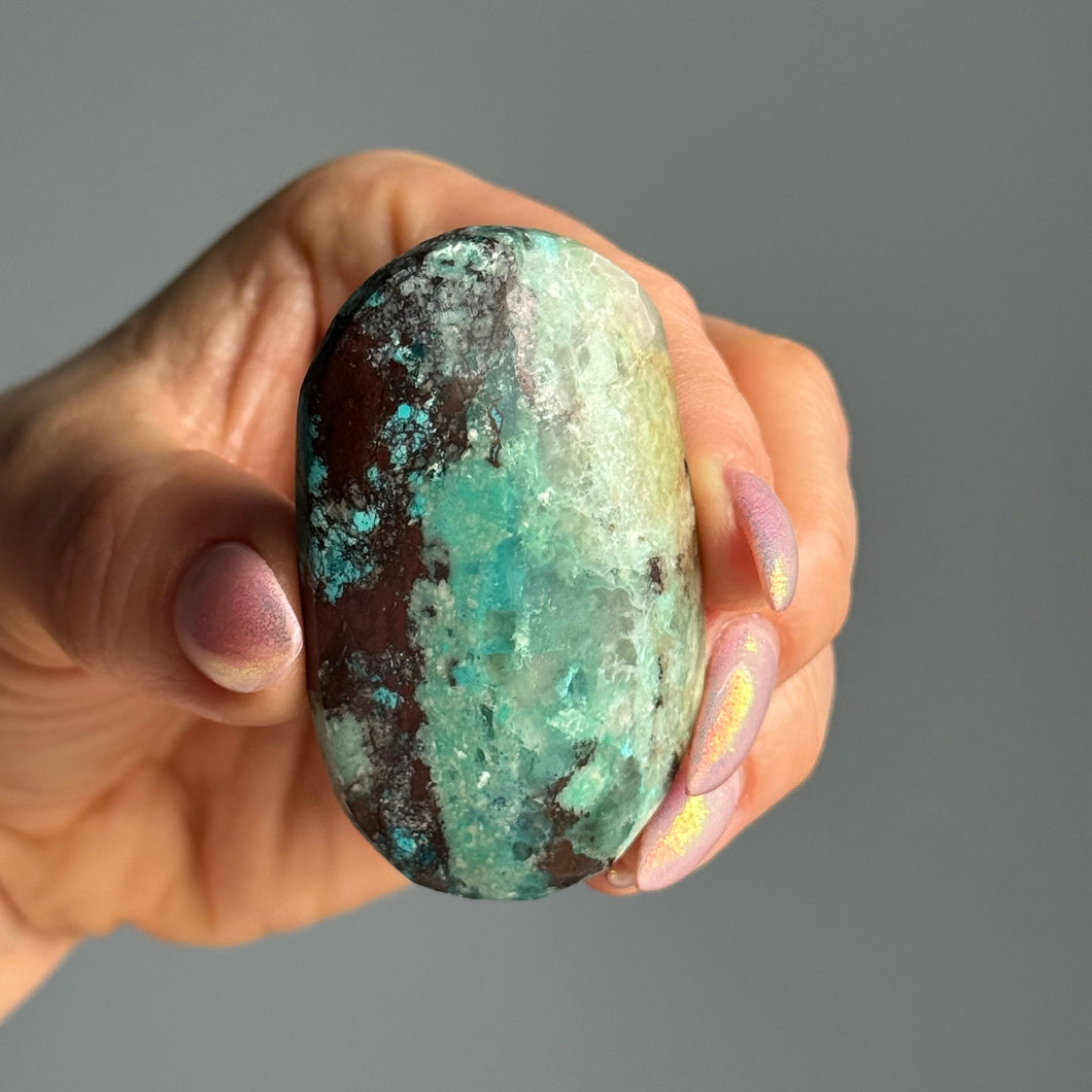 Chrysocolla (Phoenix Stone) Palm Stone Specimen – Wholehearted Crystal Creations