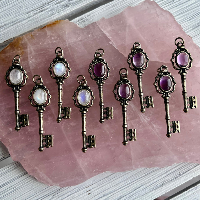Crystal Key Pendant Necklace – Wholehearted Crystal Creations