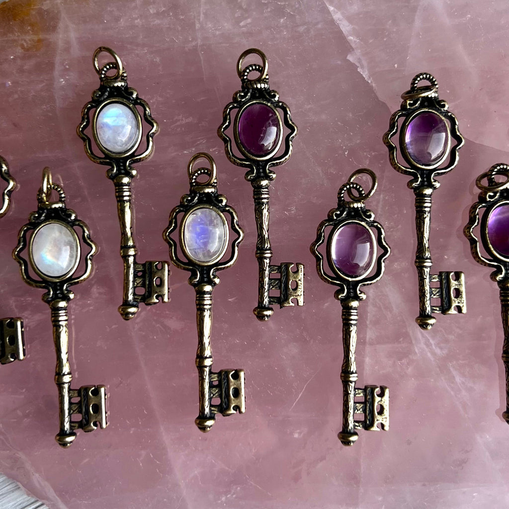 Crystal Key Pendant Necklace – Wholehearted Crystal Creations