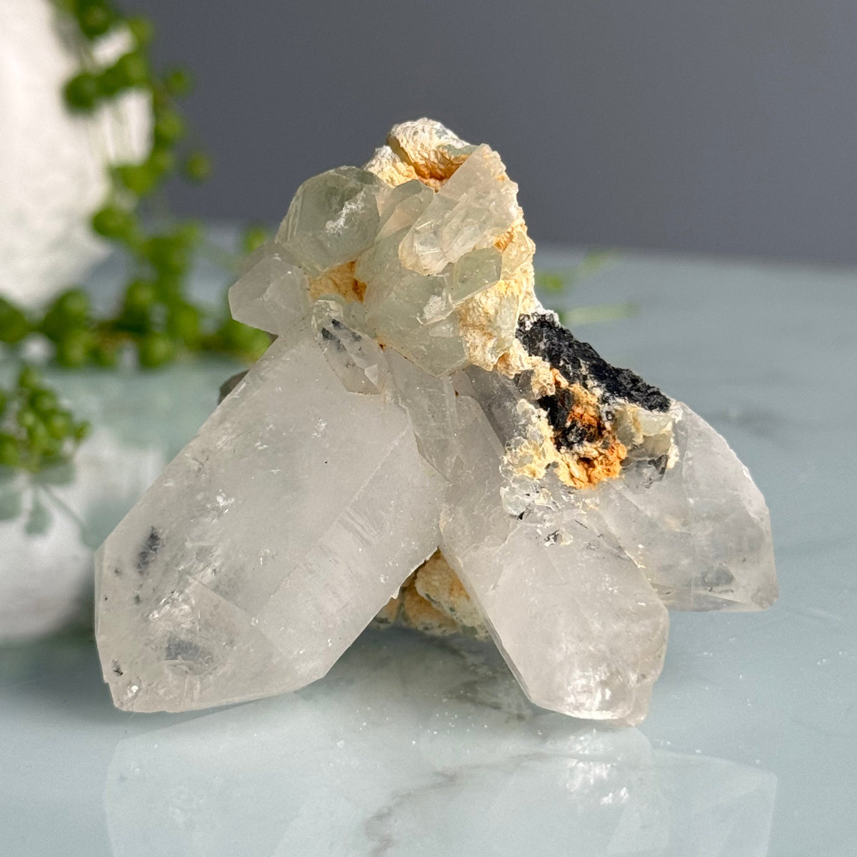 Epidote + Chlorite in Quartz Specimen – Wholehearted Crystal Creations