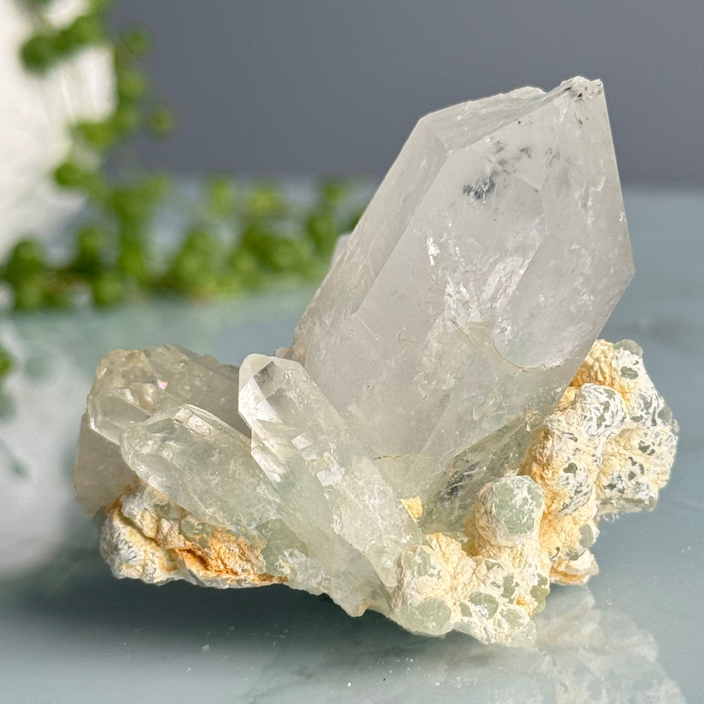 Epidote + Chlorite in Quartz Specimen – Wholehearted Crystal Creations