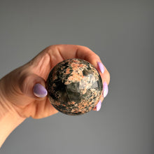 Epidote Quartz with Plume Polished Sphere Specimen – Wholehearted Crystal Creations
