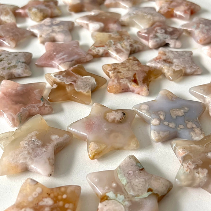 Flower Agate Star Carving Crystal Specimen – Wholehearted Crystal Creations
