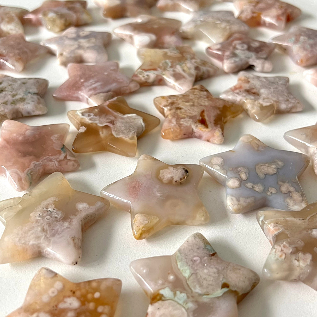 Flower Agate Star Carving Crystal Specimen – Wholehearted Crystal Creations