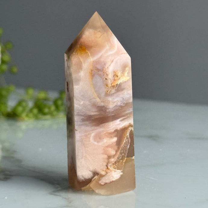 Flower Agate Tower Crystal Specimen – Wholehearted Crystal Creations