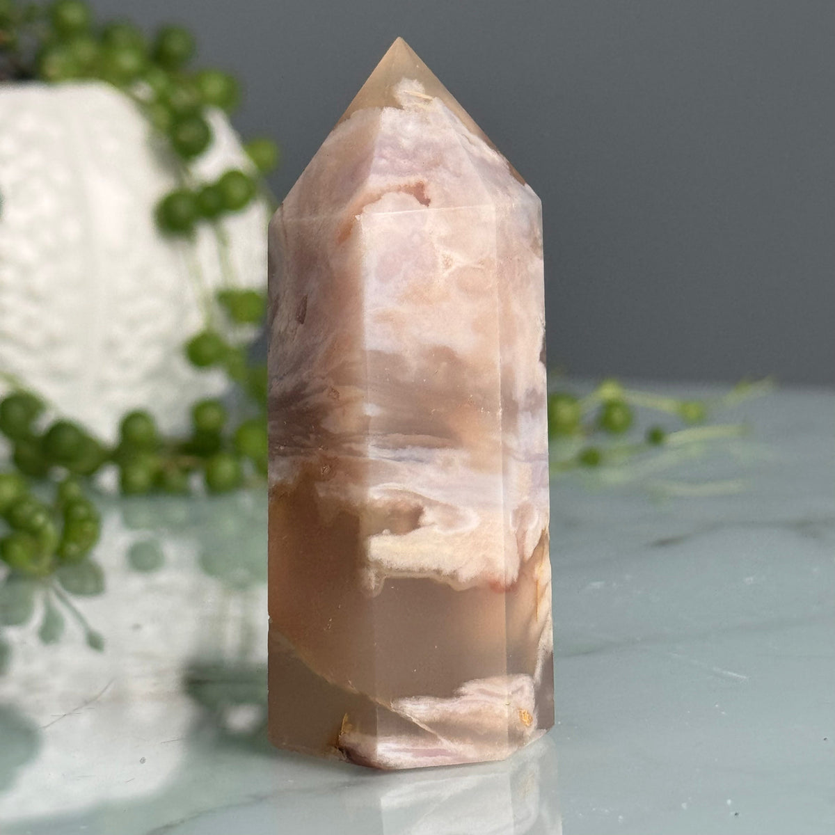 Flower Agate Tower Crystal Specimen – Wholehearted Crystal Creations