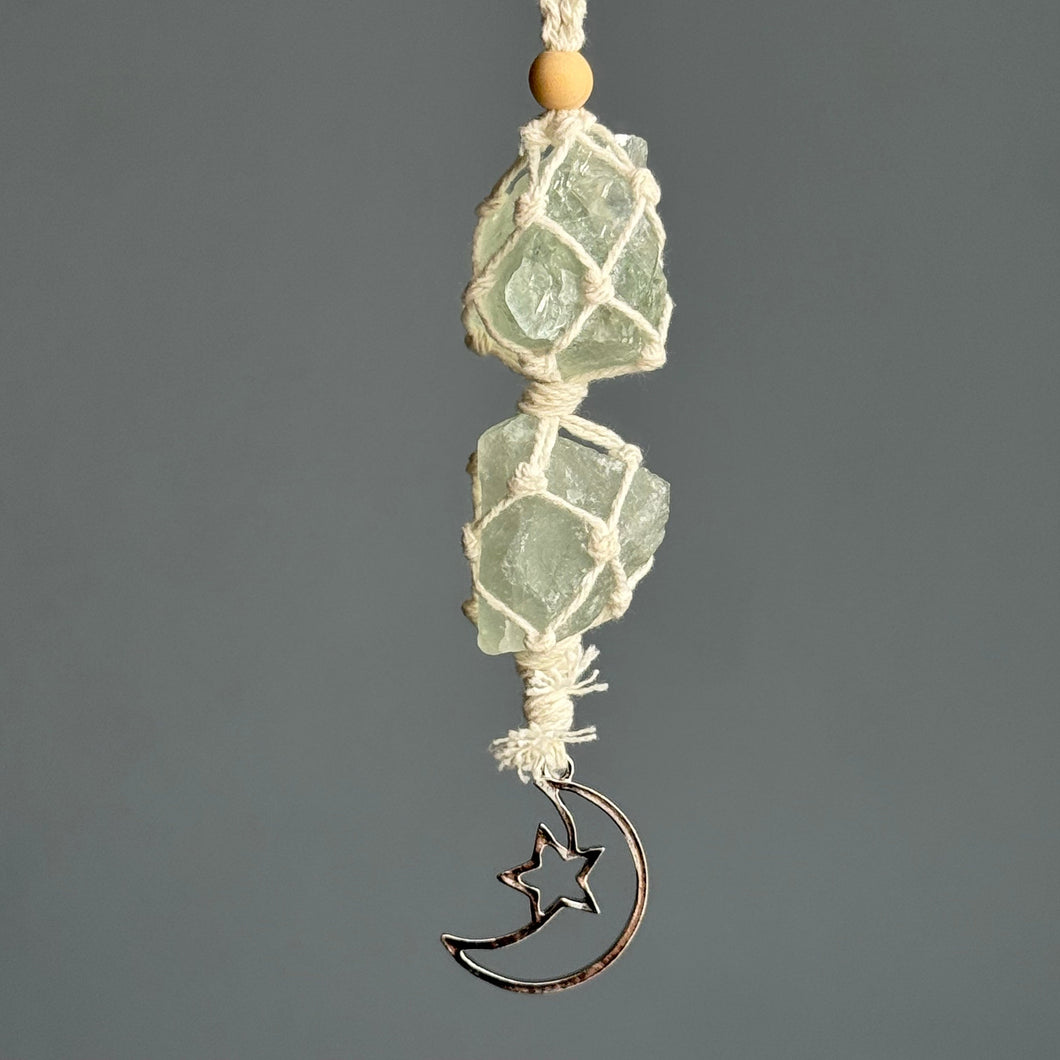 Green Fluorite Macrame Crystal Specimen Hanger – Wholehearted Crystal Creations