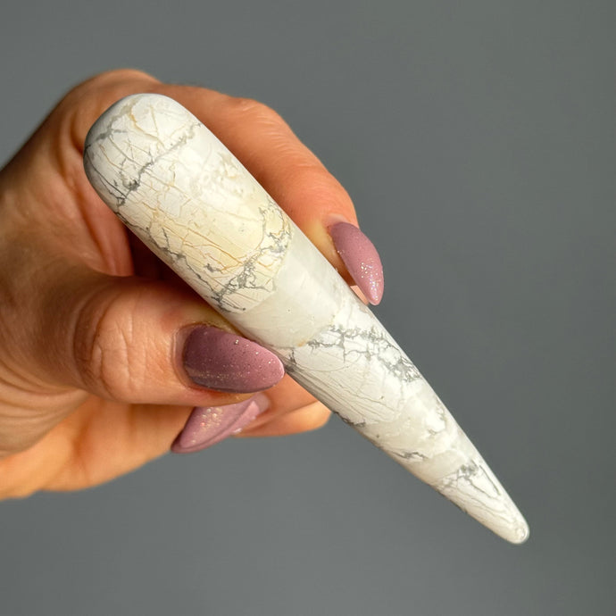 Howlite Crystal Wand Massager Specimen – Wholehearted Crystal Creations
