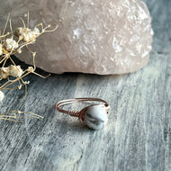 Howlite Wire Wrapped Ring – Wholehearted Crystal Creations