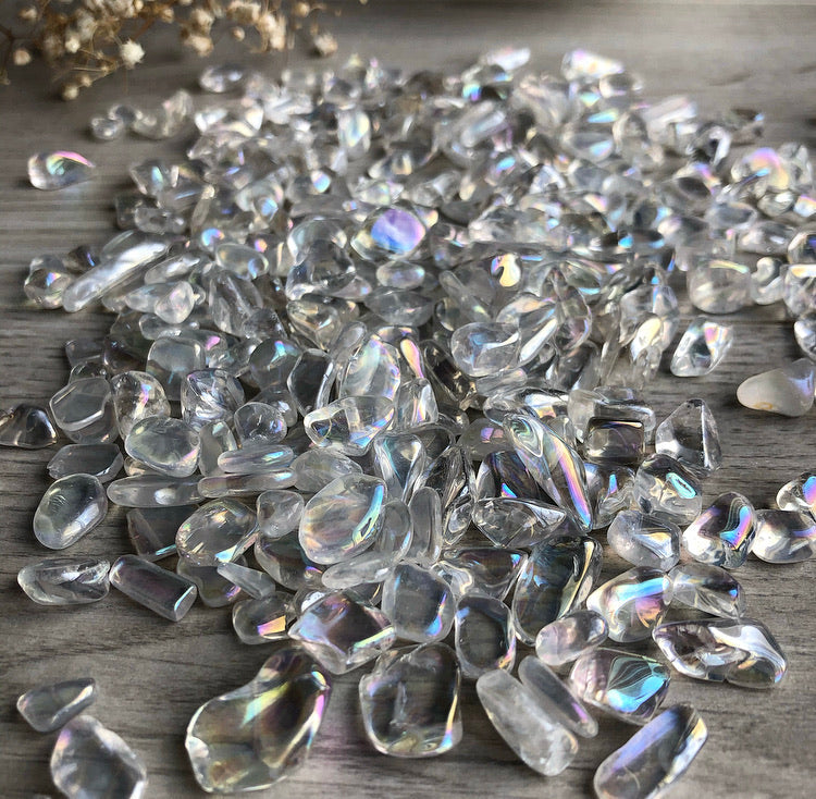 Angel Aura Tumbled Pocket Stone, XSmall set of 4 – Wholehearted Crystal Creations
