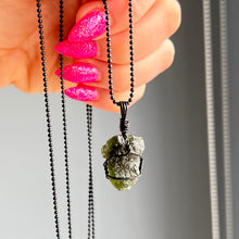 Moldavite wire wrapped necklace