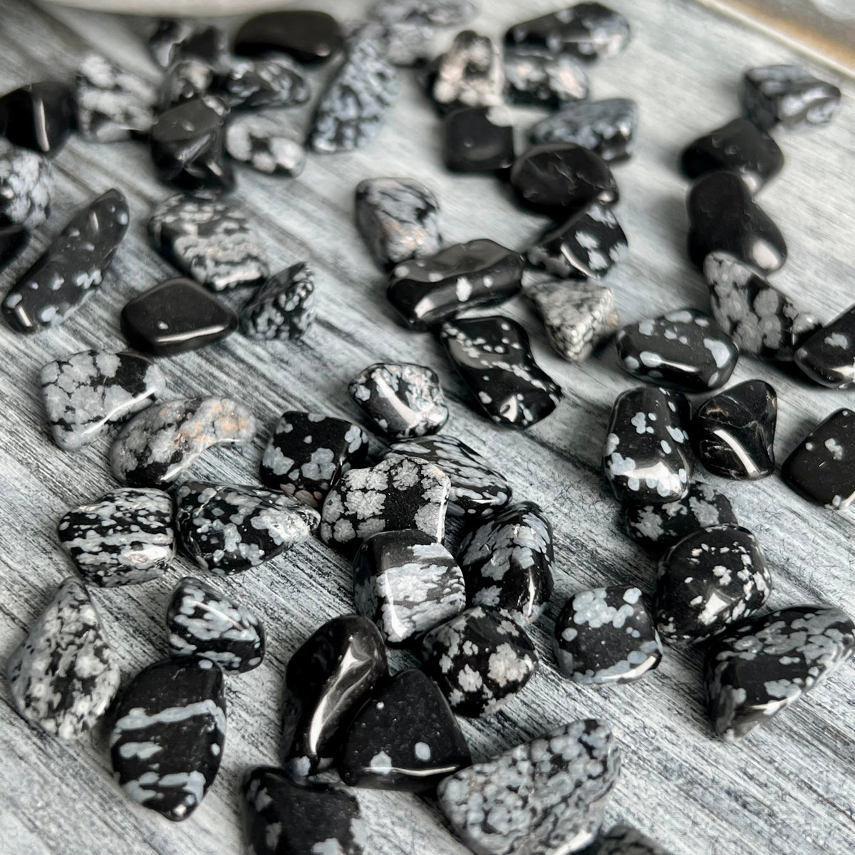 Snowflake Obsidian Tumbled Pocket Stone Crystal Specimen, XSmall set of 4 – Wholehearted Crystal Creations