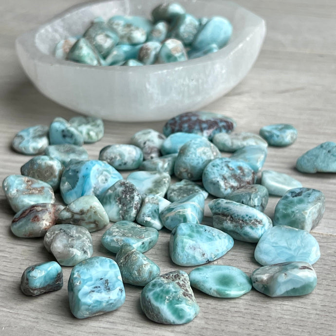 Larimar Small Tumbled Pocket Stone Specimen – Wholehearted Crystal Creations