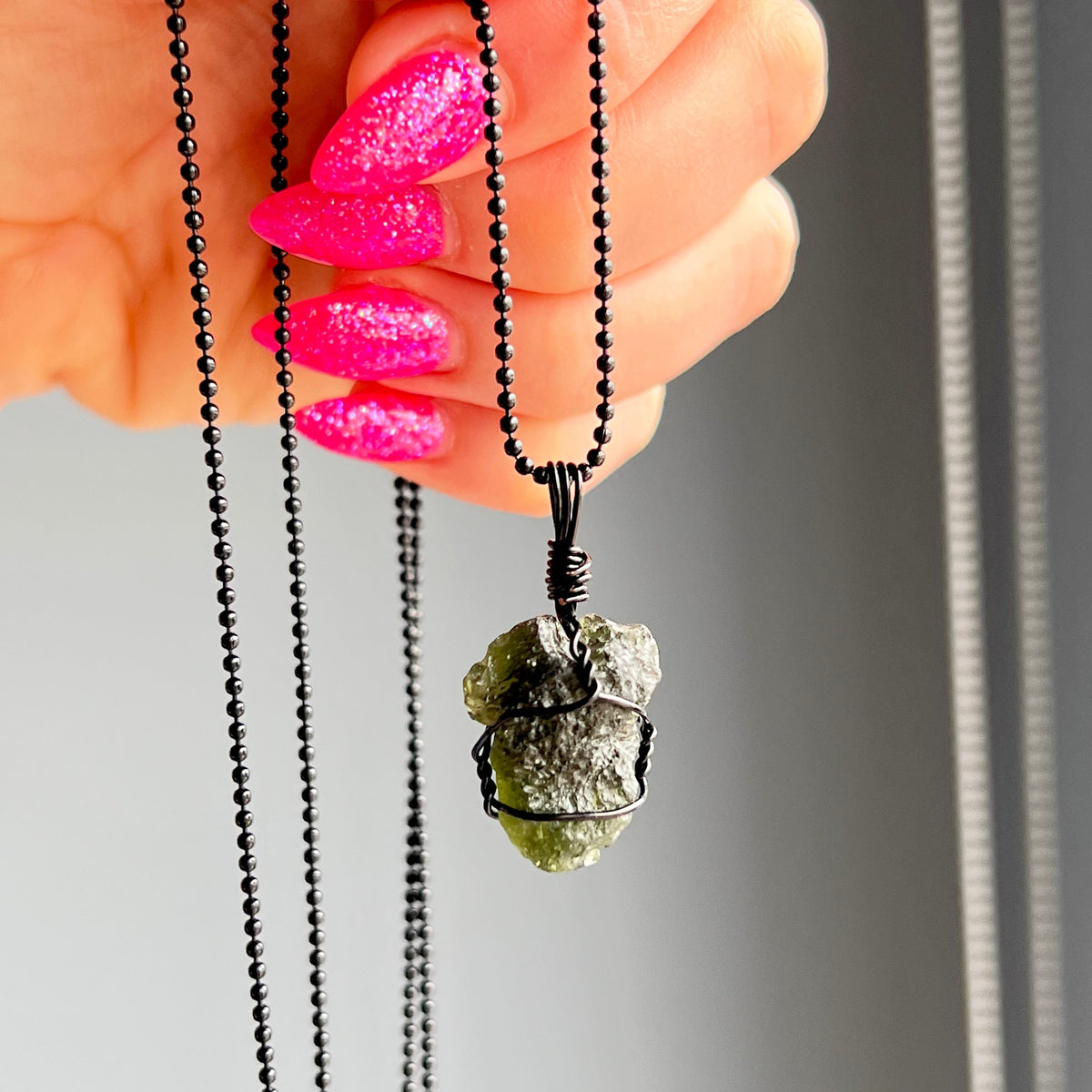 Moldavite Wire Wrapped Necklace – Wholehearted Crystal Creations