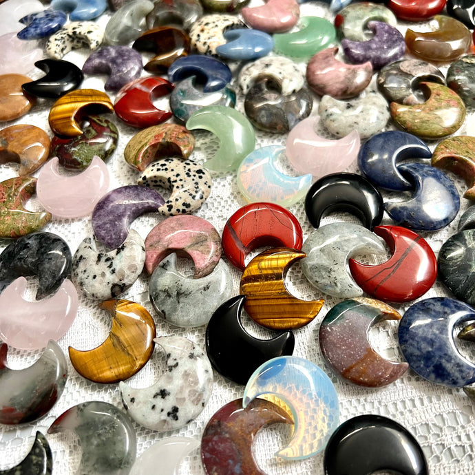 Mystery Crescent Moon Carving Crystal Specimen – Wholehearted Crystal Creations