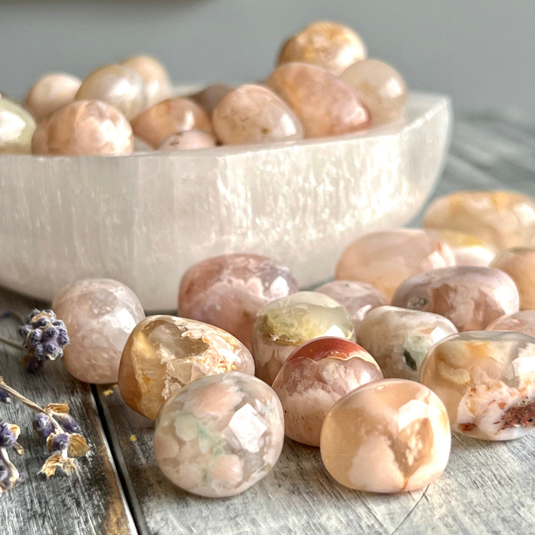 Flower Agate Tumbled Pocket Stone MED Specimen
