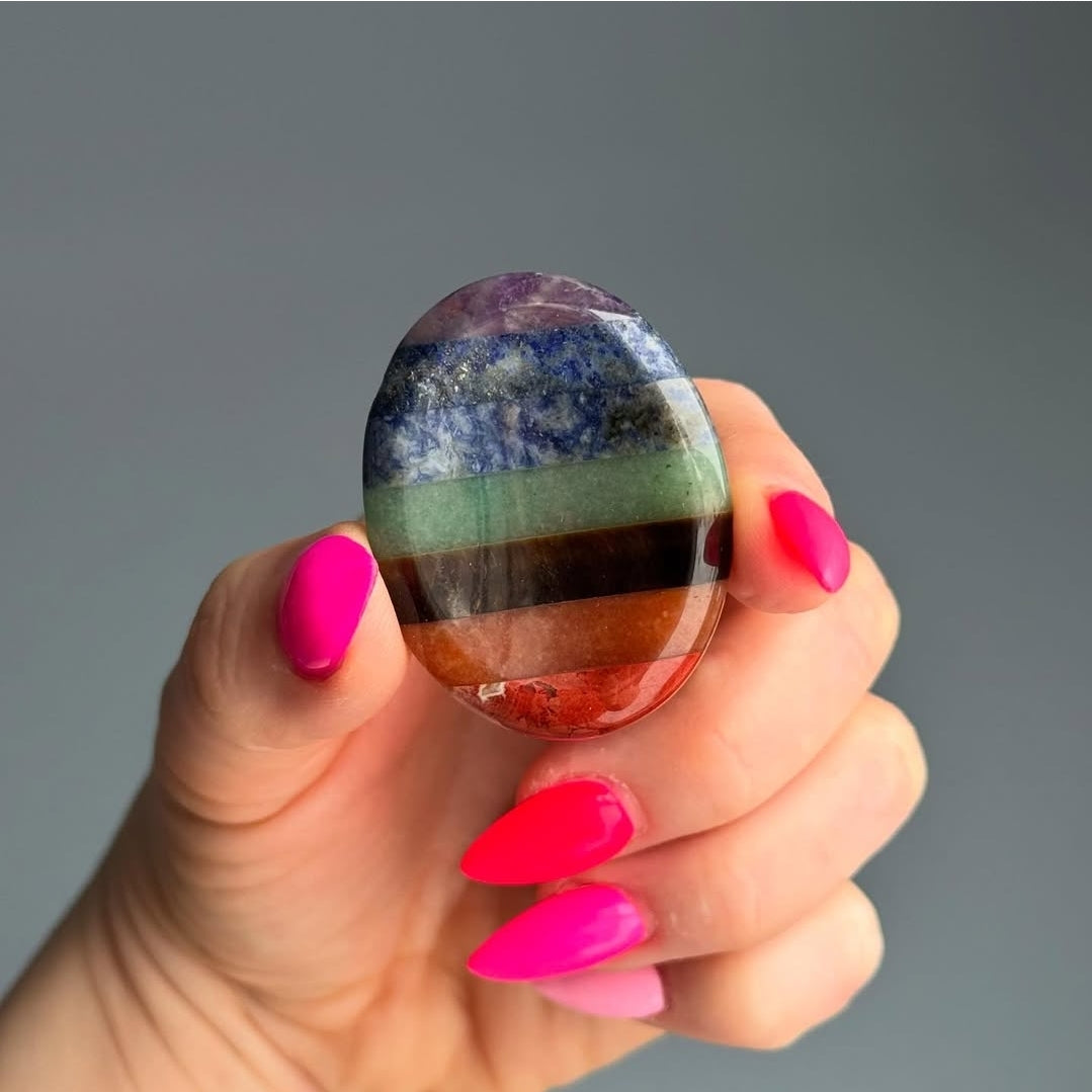 7 Chakra Meditation Worry Stone Specimen Set – Wholehearted Crystal Creations