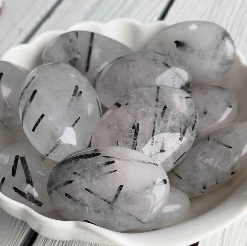 Tourmalated Quartz Palm Stone Specimen (TQ20) – Wholehearted Crystal Creations
