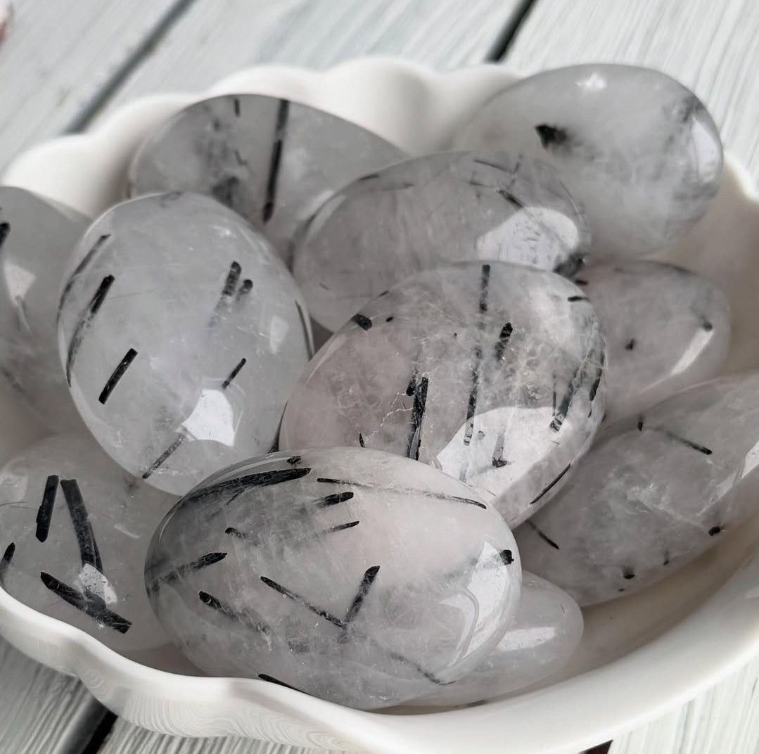 Tourmalated Quartz Palm Stone Specimen (TQ20) – Wholehearted Crystal Creations