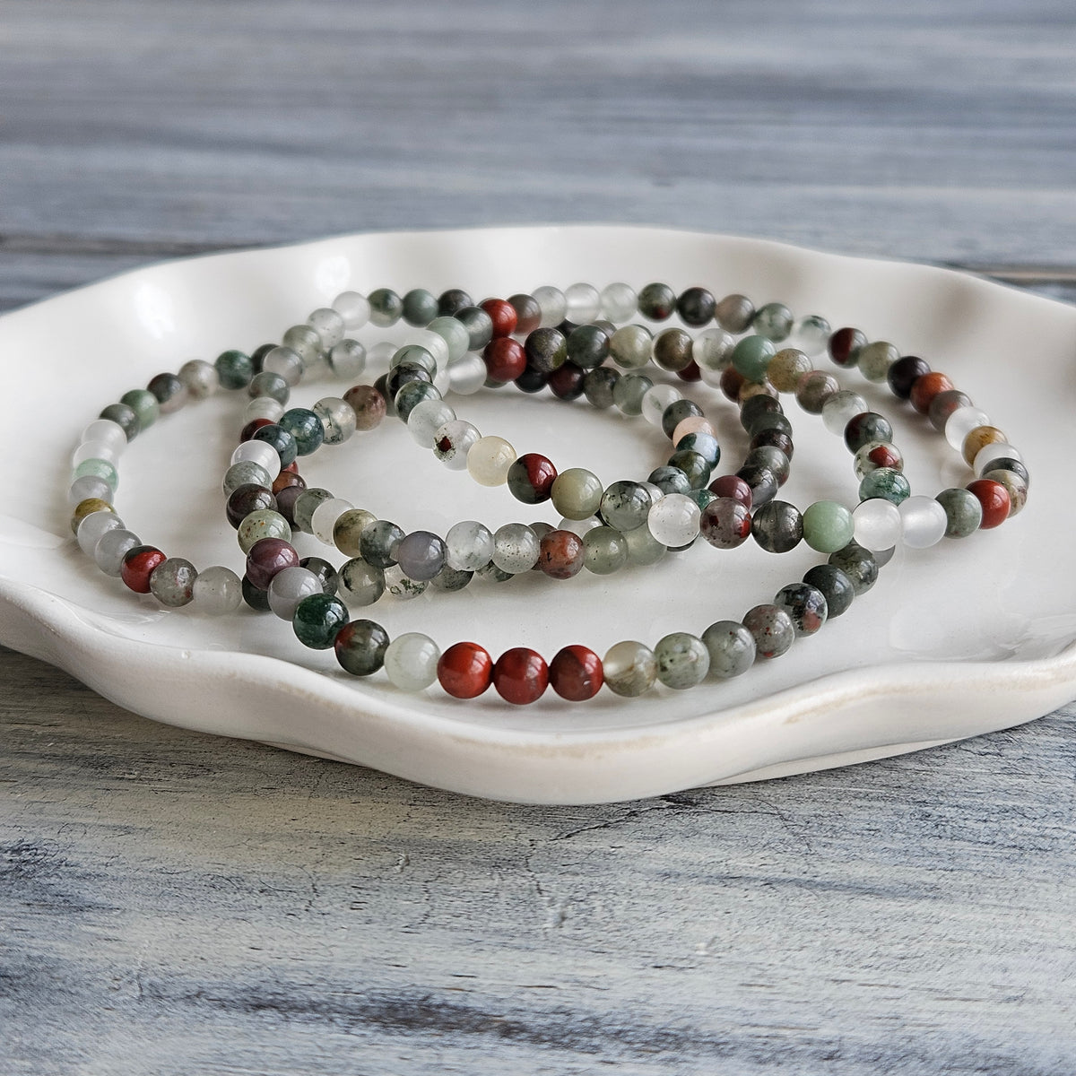 Bloodstone 4mm Beaded Stretch Stone Bracelet – Wholehearted Crystal Creations