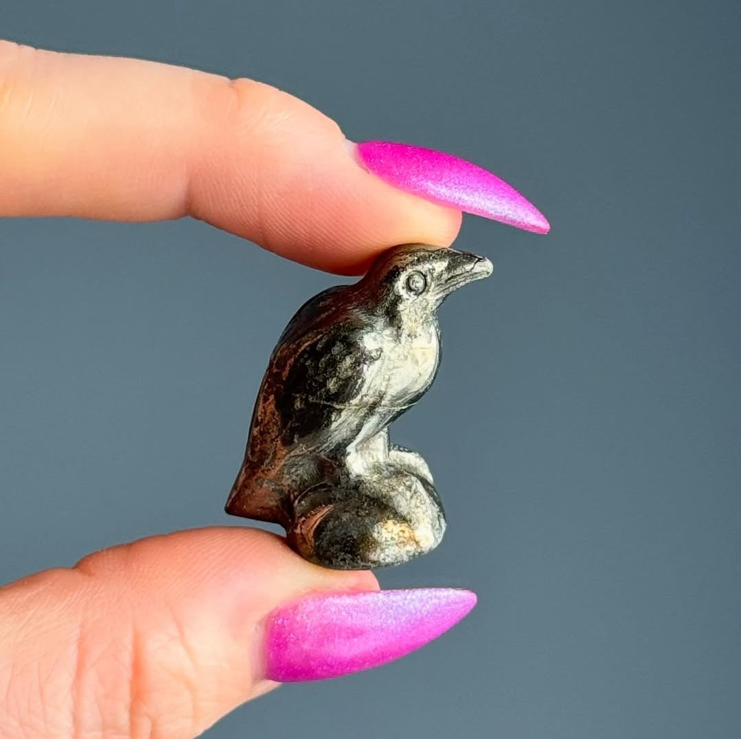 Pyrite Raven Carving Crystal Specimen – Wholehearted Crystal Creations