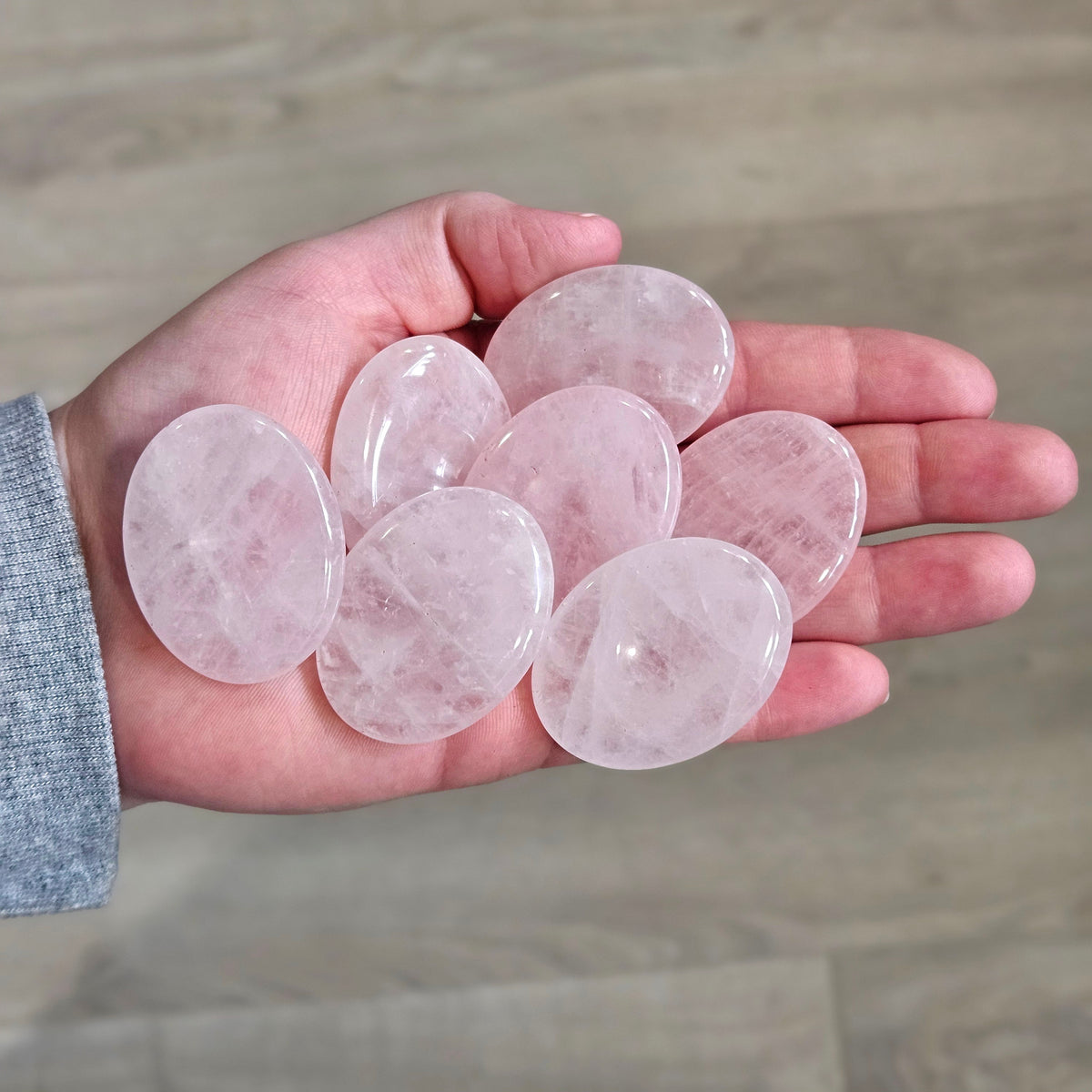 Rose Quartz Mini Palm & Thumb Stone – Wholehearted Crystal Creations