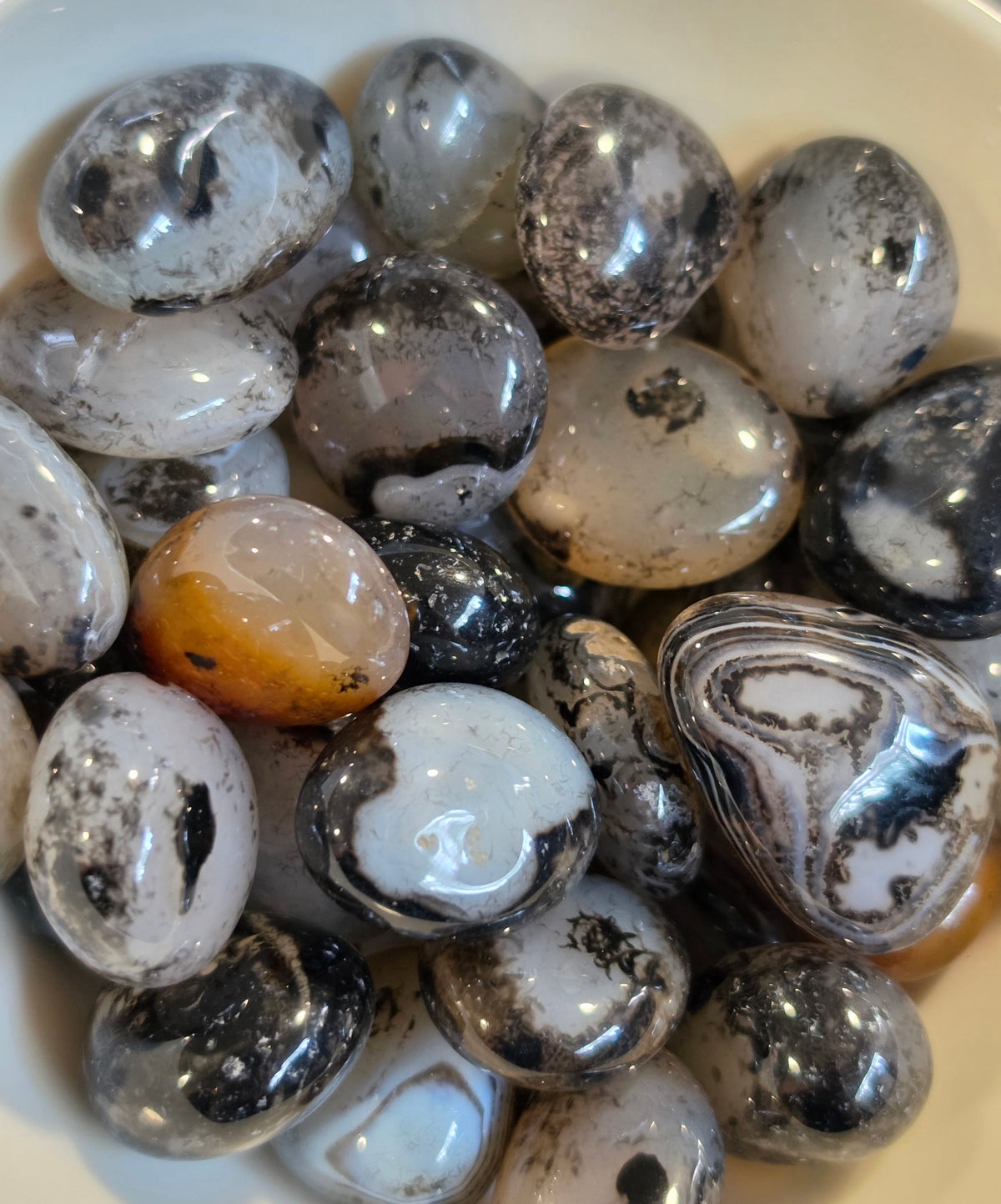 Black Agate Tumbled Pocket Stone Crystal Specimen – Wholehearted Crystal Creations