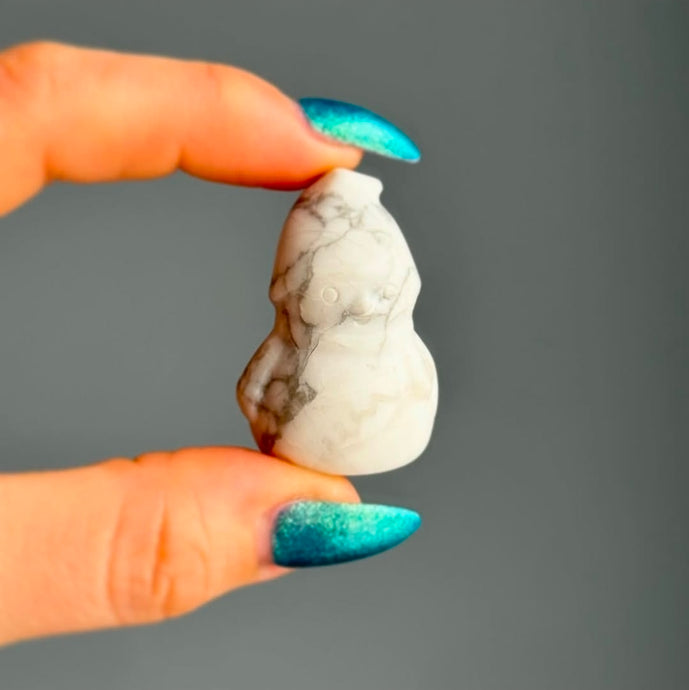 Christmas Snowman Crystal Carving Specimen