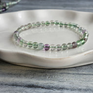 Rainbow Fluorite 4mm Beaded Stretch Stone Bracelet – Wholehearted Crystal Creations
