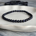 Blue Goldstone 4mm Beaded Stretch Stone Bracelet – Wholehearted Crystal Creations