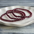 Garnet 4mm Beaded Stretch Stone Bracelet – Wholehearted Crystal Creations