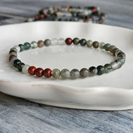 Bloodstone 4mm Beaded Stretch Stone Bracelet – Wholehearted Crystal Creations