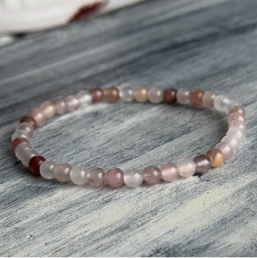 Lithium Quartz 4mm Beaded Stretch Bracelet – Wholehearted Crystal Creations