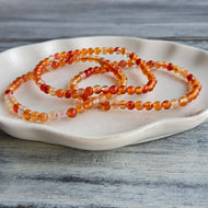 Carnelian 4mm Beaded Stretch Stone Bracelet – Wholehearted Crystal Creations