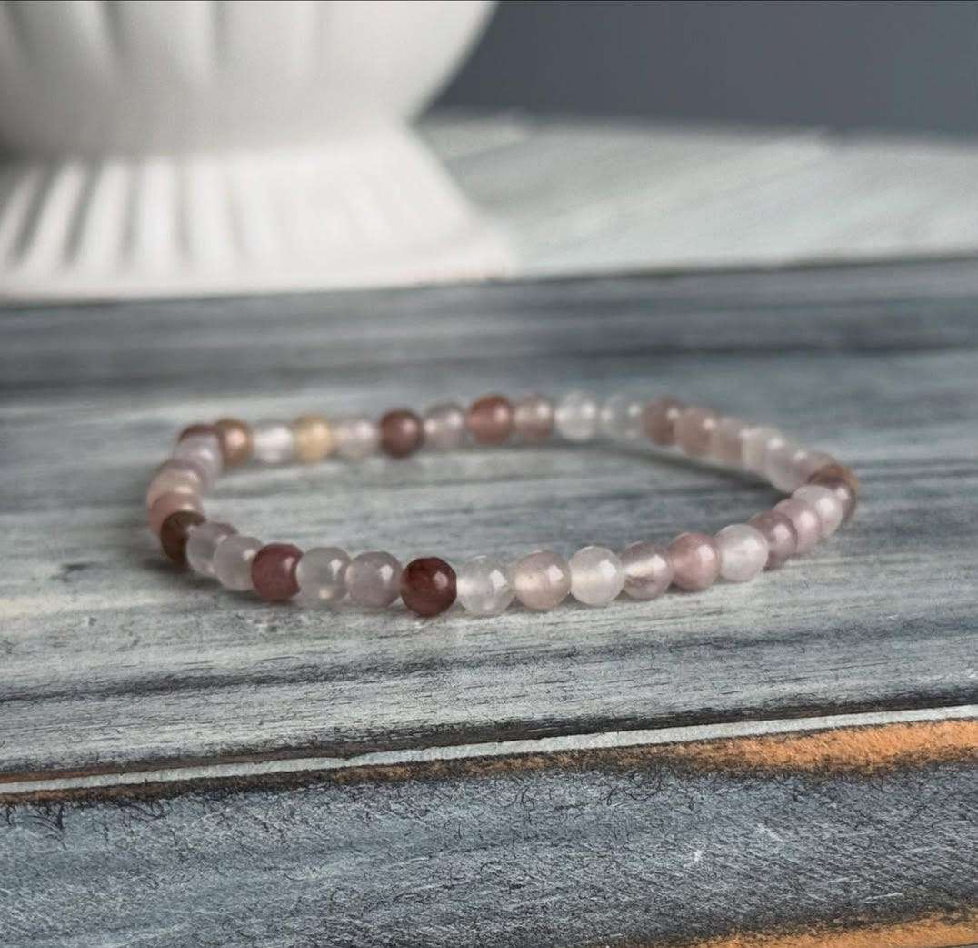 Lithium Quartz 4mm Beaded Stretch Bracelet – Wholehearted Crystal Creations