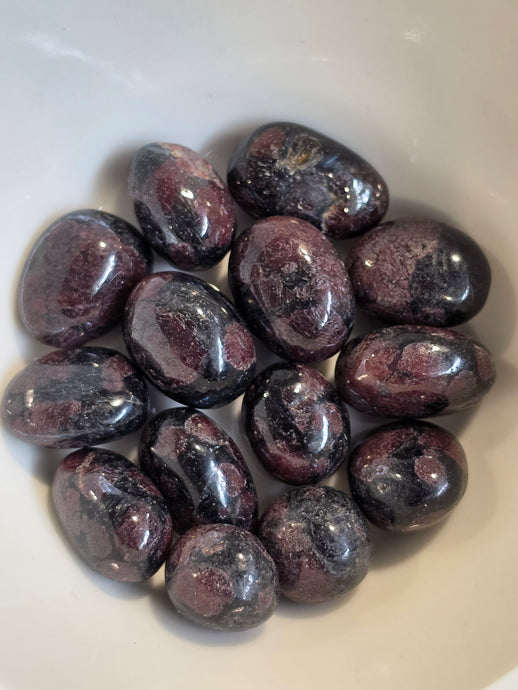 Arfvedsonite with Garnet Pocket Stone Specimen – Wholehearted Crystal Creations