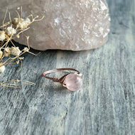 Rose Quartz Wire Wrapped Ring – Wholehearted Crystal Creations