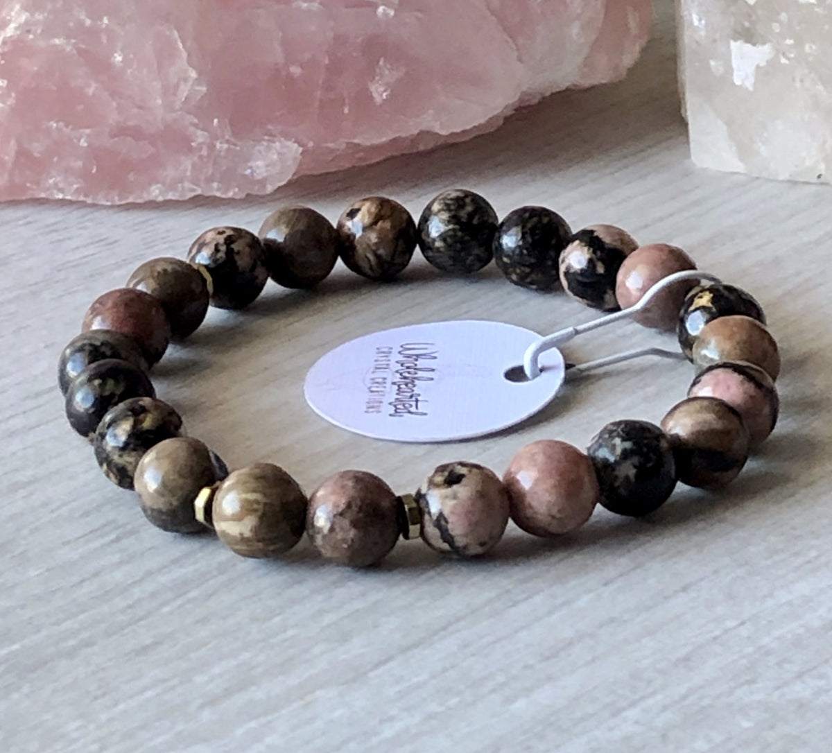 Rhodonite Gold Hematite Stretch Bracelet – Wholehearted Crystal Creations