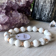Howlite Hematite Stretch Bracelet 10mm – Wholehearted Crystal Creations