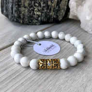 Howlite Bracelet Gold Pave Cubic Zirconia Spacer – Wholehearted Crystal Creations