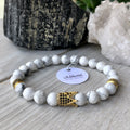 Howlite Bracelet Gold Spacer Black Pave CZ – Wholehearted Crystal Creations